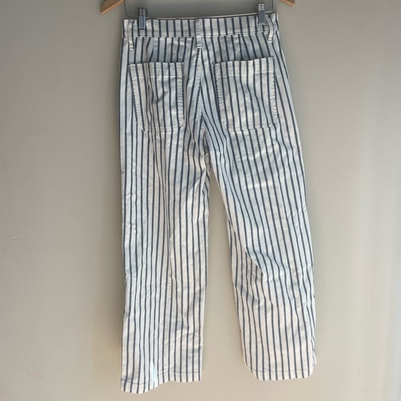 NWT J. CREW Slim Wide Leg Navy Striped Jeans - Picture 3 of 5